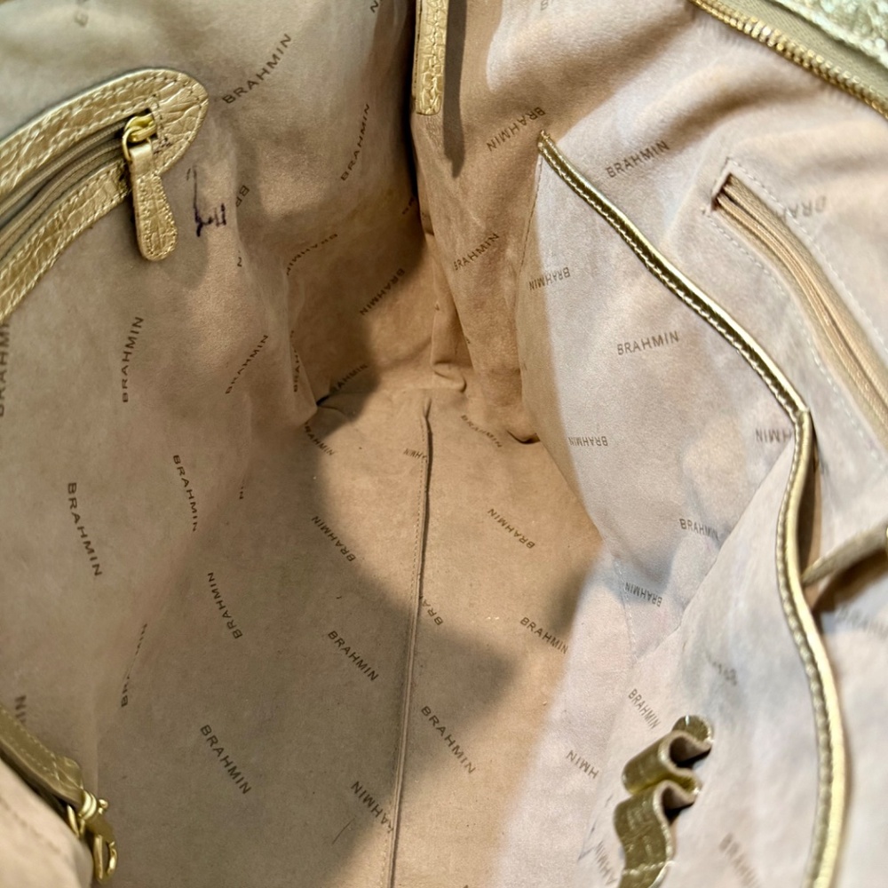 Brahmin Gold Leather Tote Bag - Picture 10 of 12